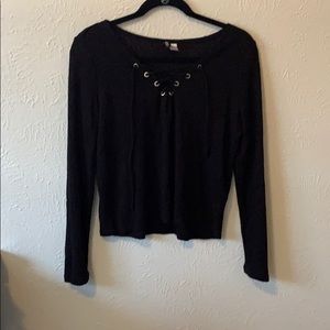 Lace up long sleeve